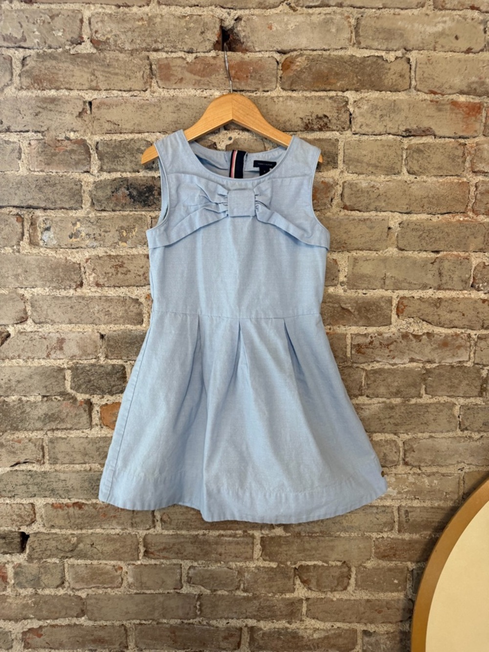 Tommy Hilfiger Light Blue Bow-Front Sleeveless Dress